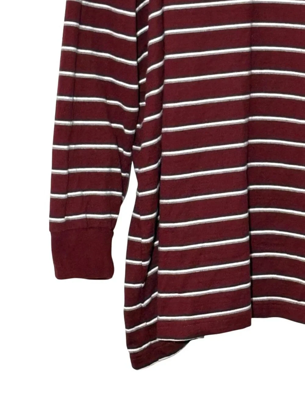 The Foundry Supply Co. Mens Maroon & Gray Striped Long Sleeve 5XLT Polo Shirt - Picture 5 of 5